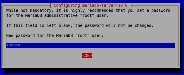 set mariadb root password