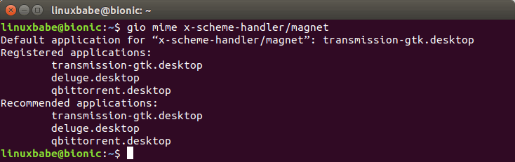 ubuntu change default torrent client magnet