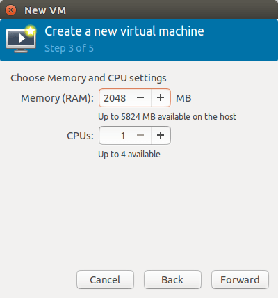 allocate memory and CPU to your virtual machine