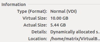 increae virtualbox disk size