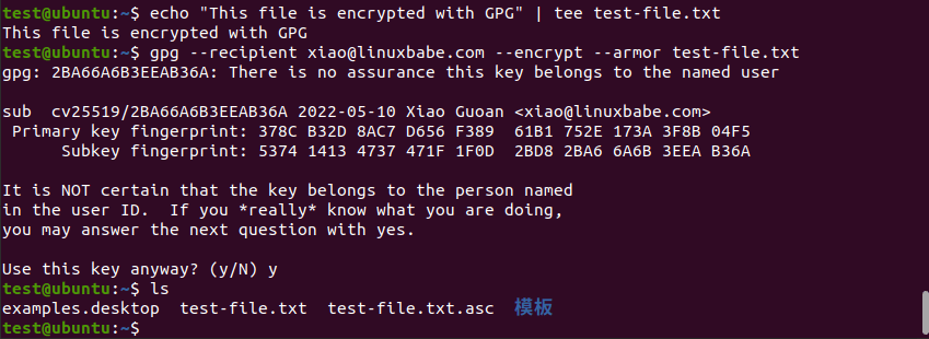 gpg encrypt file with public key