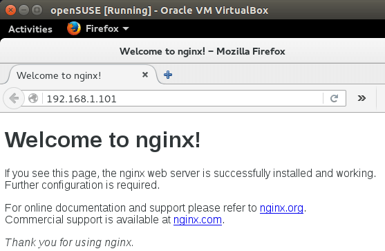 visit nginx web server from the gust