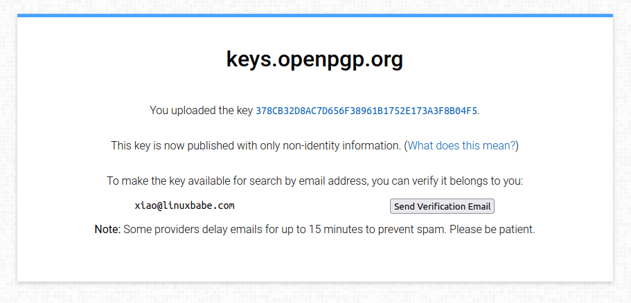 openpgp keyserver email verification
