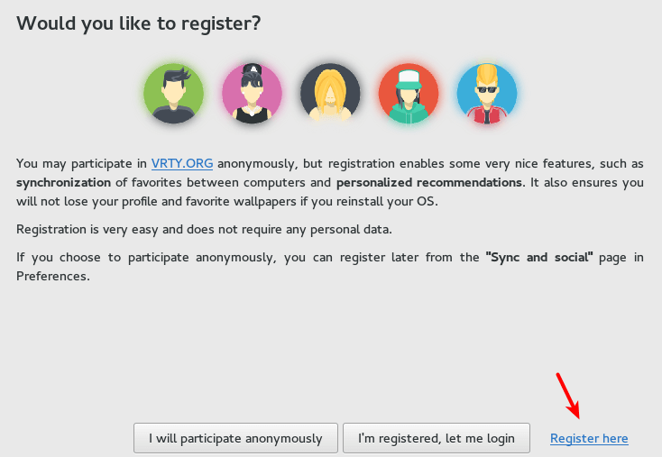 register an account with VRTY.ORG