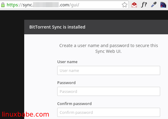 Create a username and password to secure BitTorrent Sync WebUI