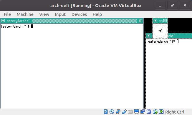 Install Arch Linux in Virtualbox with UEFI Firmware