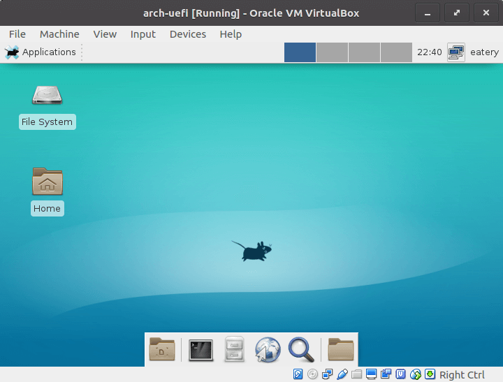 Install Arch Linux in Virtualbox with UEFI Firmware