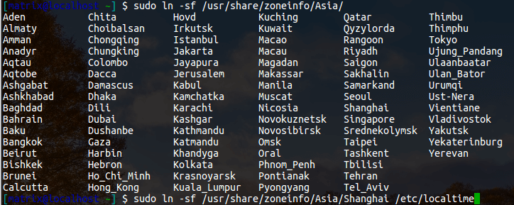 change time zone settings in terminal