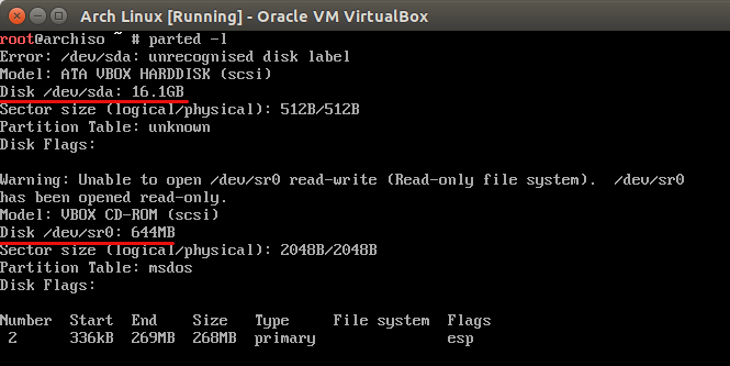 install arch linux virtualbox uefi