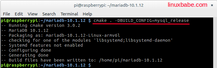  Compile MariaDB From Source on Raspbian Jessie
