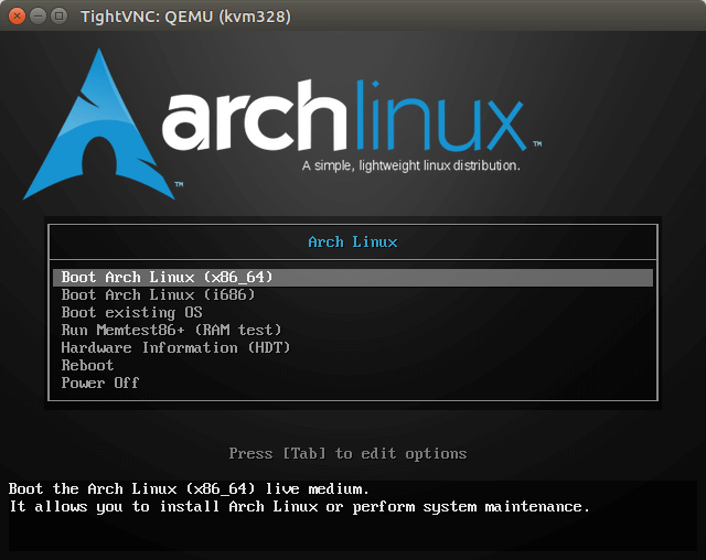 How To Manually Install Arch Linux on a KVM VPS via VNC