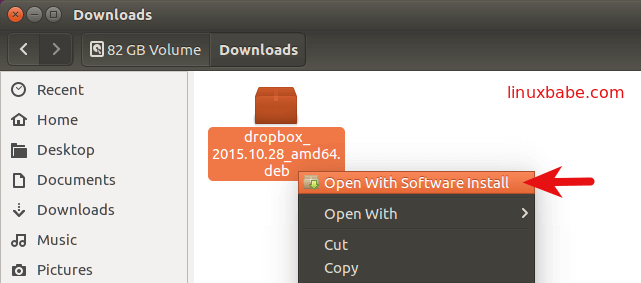 install dropbox on Ubuntu 16.04