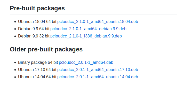 pcloud pre-built deb package