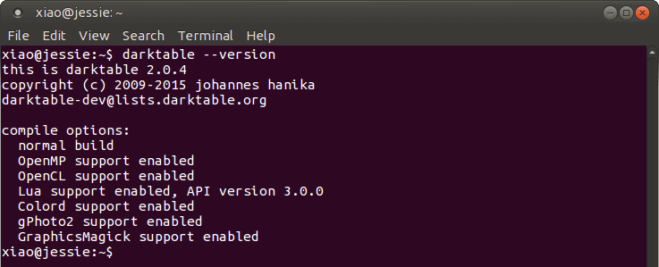 install darktable 2.0.4 on Debian 8 Jessie