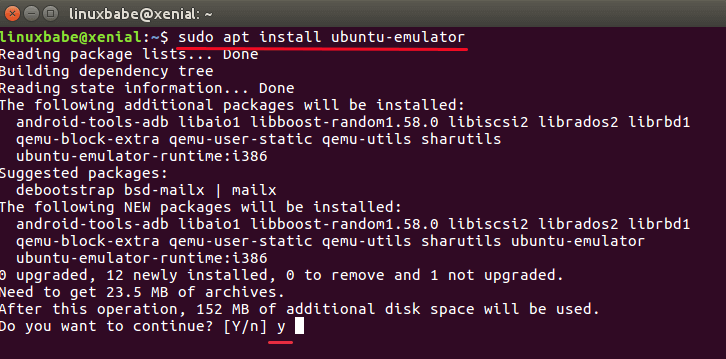 install ubuntu touch emulator