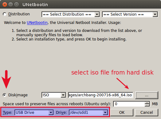 unetbootin disk image