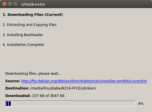 unetbootin linux live usb creator