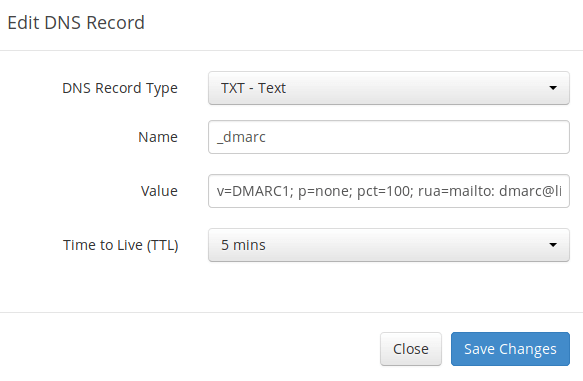 create dmarc record txt