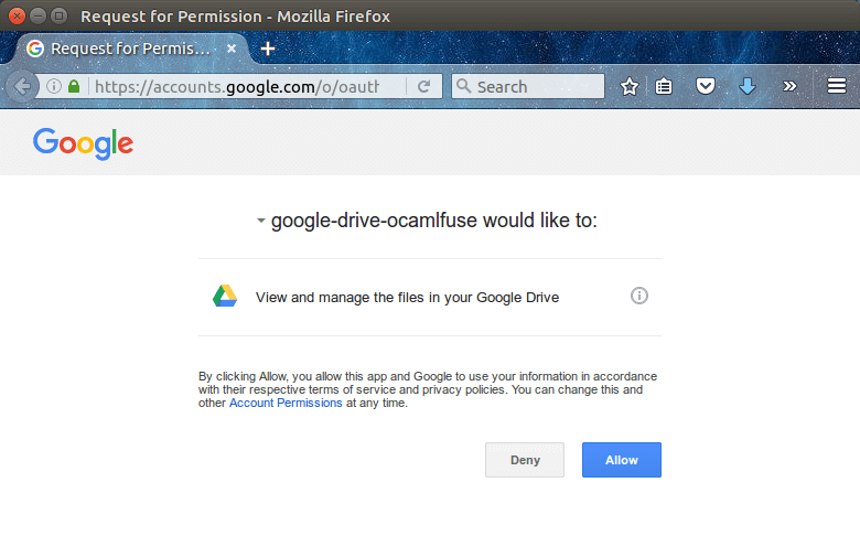 Sudo apt install google drive ocamlfuse