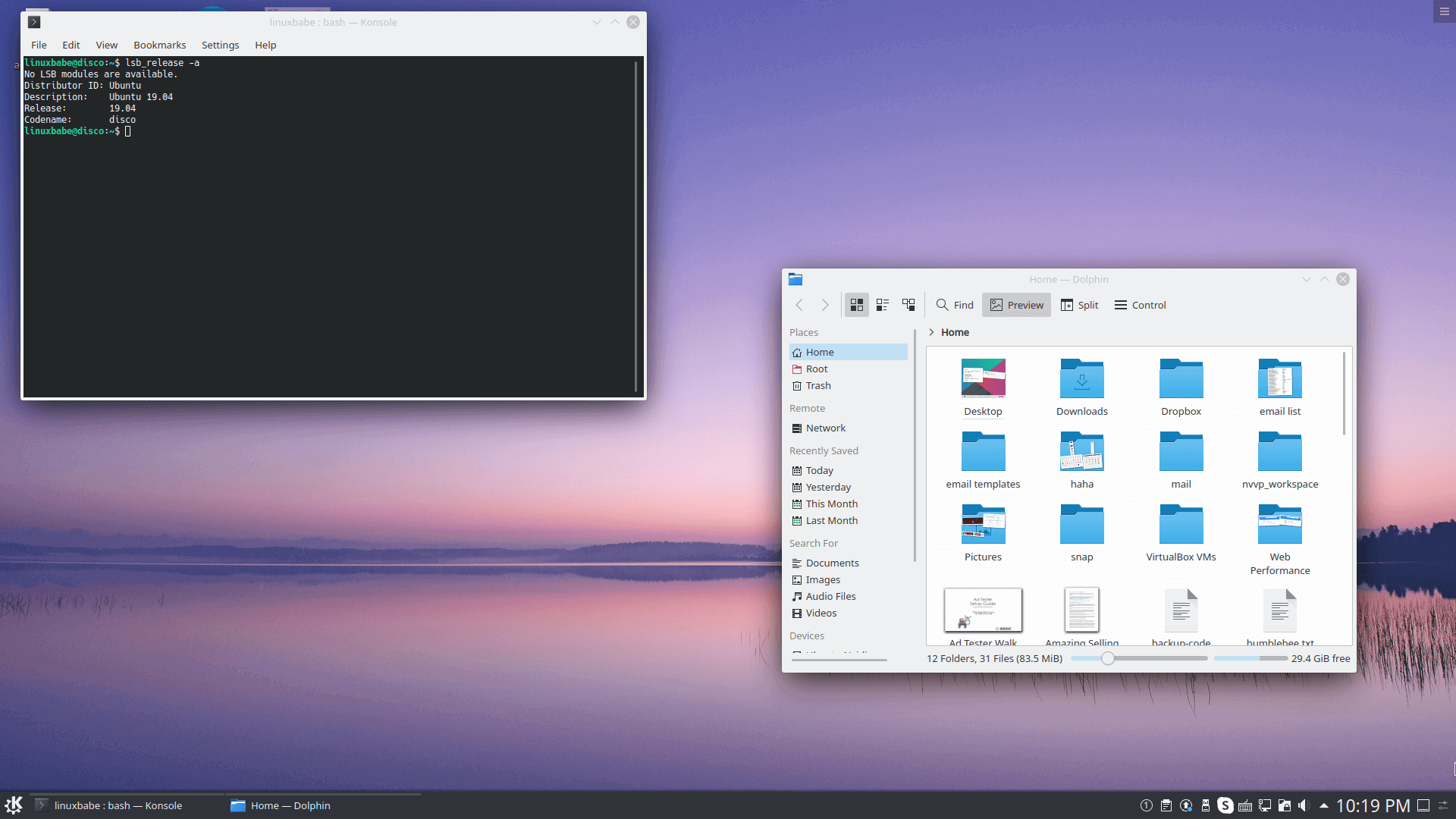 ubuntu kde plasma desktop 5.16