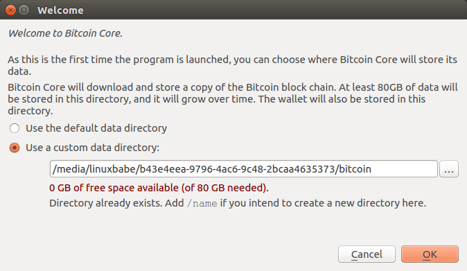 change bitcoin data directory