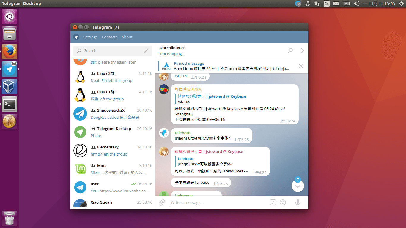how to install telegram ubuntu 16.10