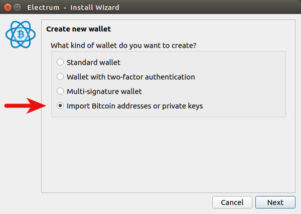 import bitcoin addresses or private keys