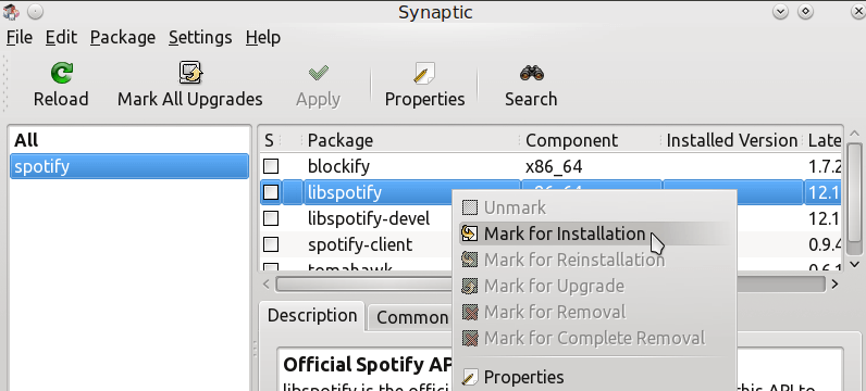 synaptic spotify client
