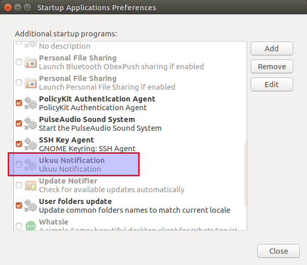 disable ukuu notification