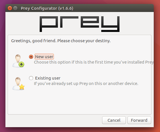 configure prey ubuntu