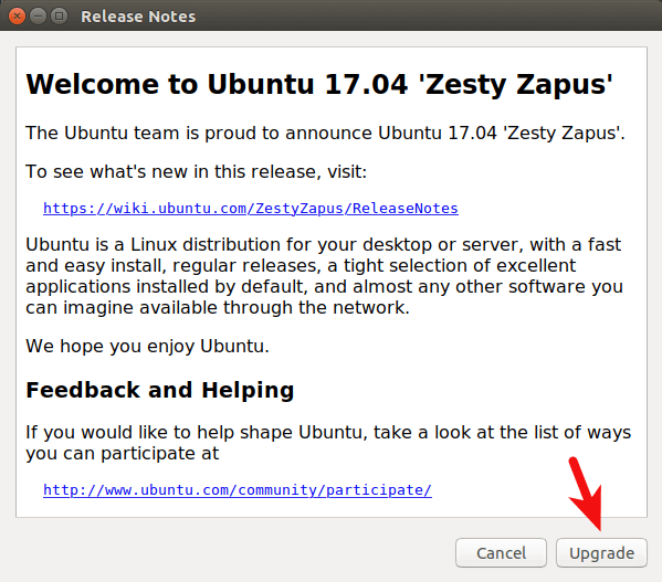 upgrade to ubuntu 17.04 zesty zapus