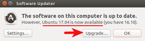 upgrade ubuntu 17.04 desktop