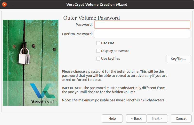 veracrypt password for outer volume