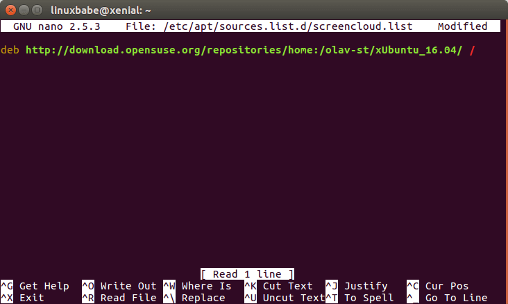 install screencloud ubuntu