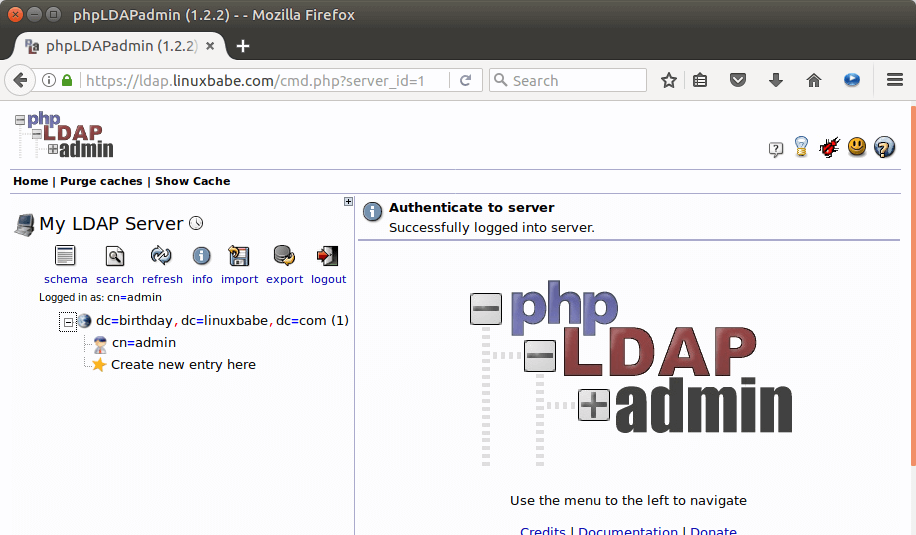 phpldapadmin configuration