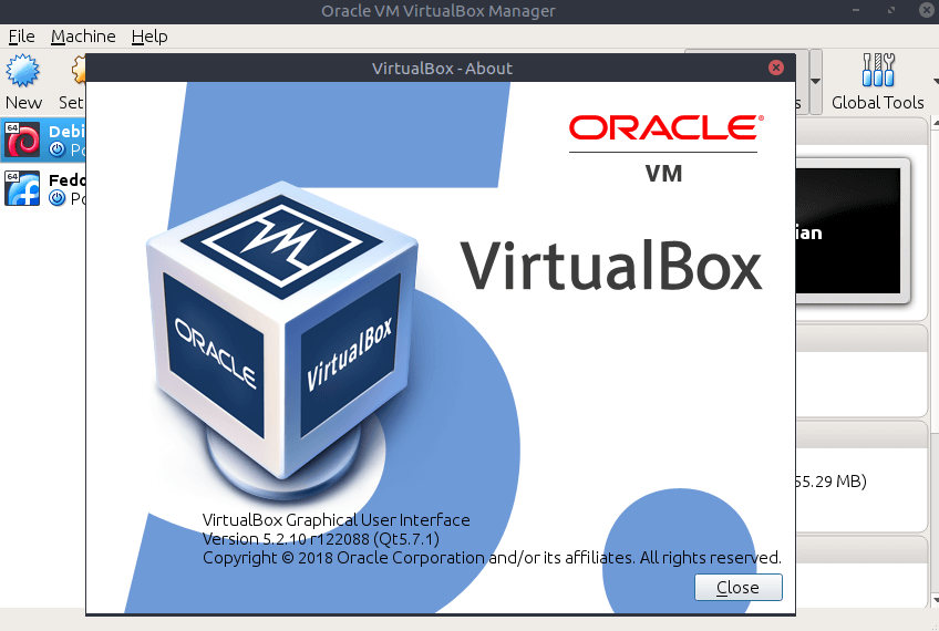 debiain 9 strectch virtualbox 5.2