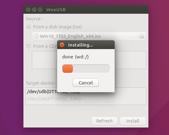 make windows 10 bootable usb on ubuntu