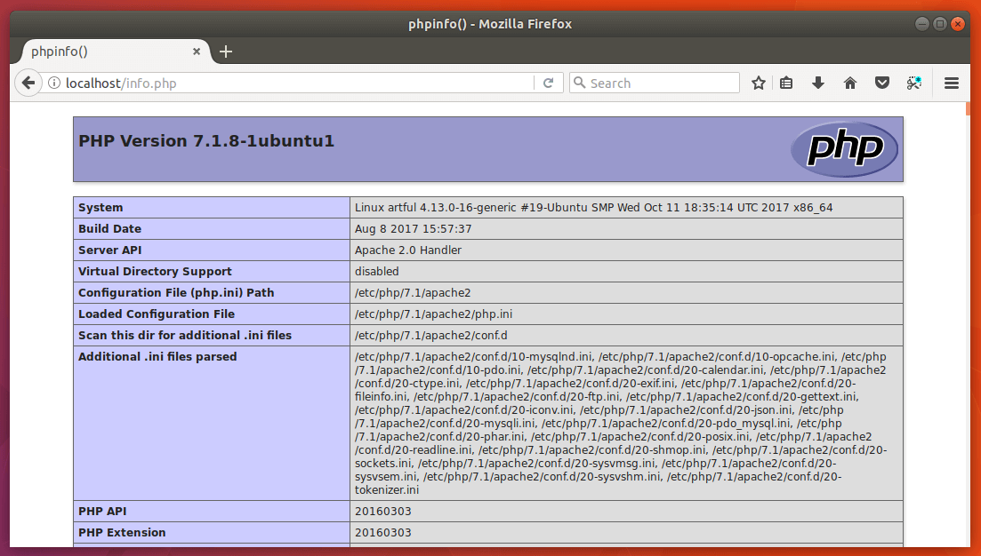 install php7.1 on ubuntu 17.10