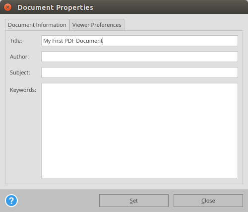 PDF document properties