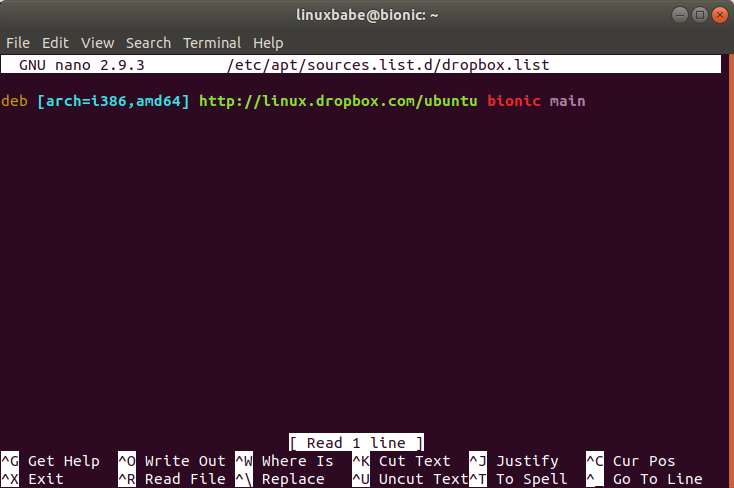 dropbox ubuntu terminal command line