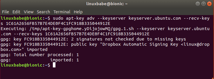 install dropbox ubuntu 18.04 command line
