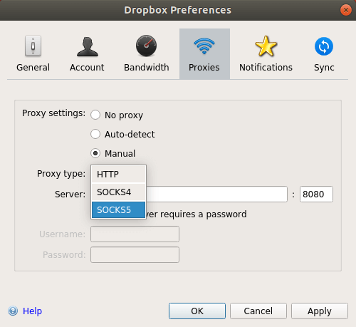 ubuntu dropbox proxy