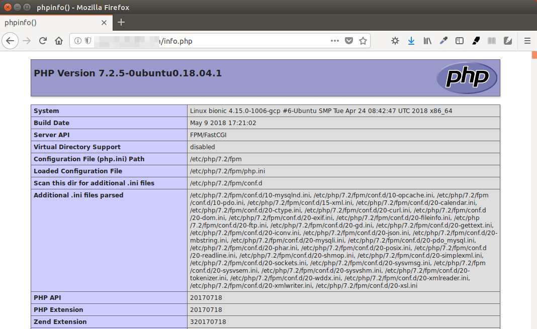 ubuntu 18.04 nginx php7.2-fpm