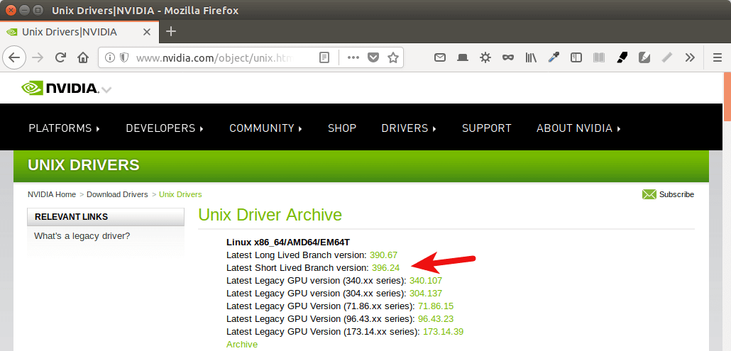 check nvidia driver version ubuntu
