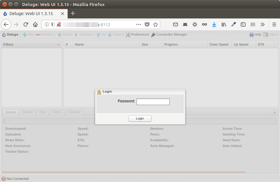 deluge webui password