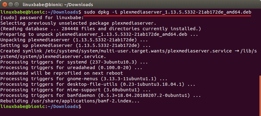 plex ubuntu install