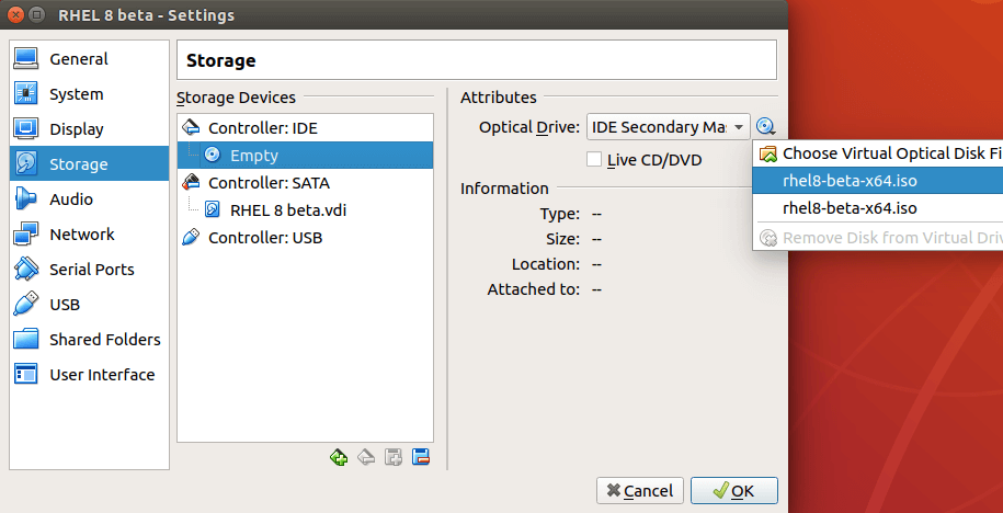 RHEL 8 beta virtualbox