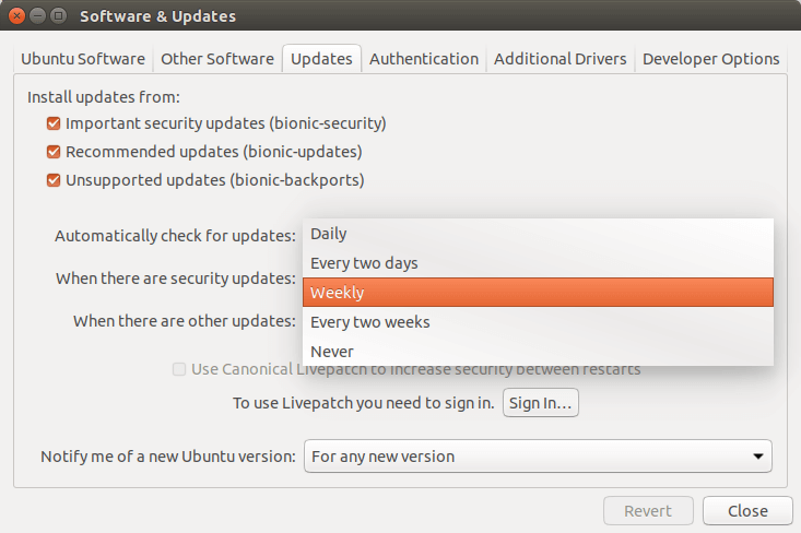 automatically check for updates