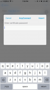 ios anyconenct import client certificate