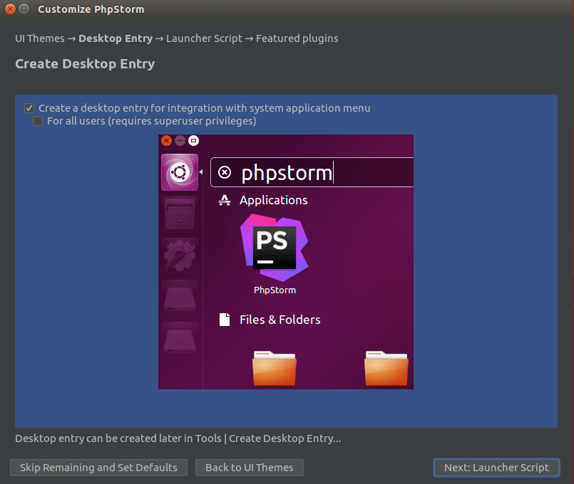 phpstorm desktop icon